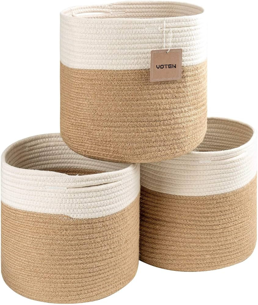 voten Storage Cubes Baskets Bins Organizer 11x11x11'' Fit 12x12''Cube Bookcases Shelves,Durable W... | Amazon (US)