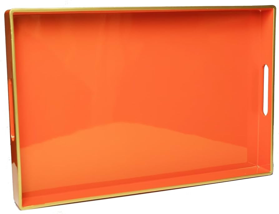 Spsyrine Orange Decorative Tray, Elegant Plastic ServingTray with Handles, Coffee Table Tray for ... | Amazon (US)