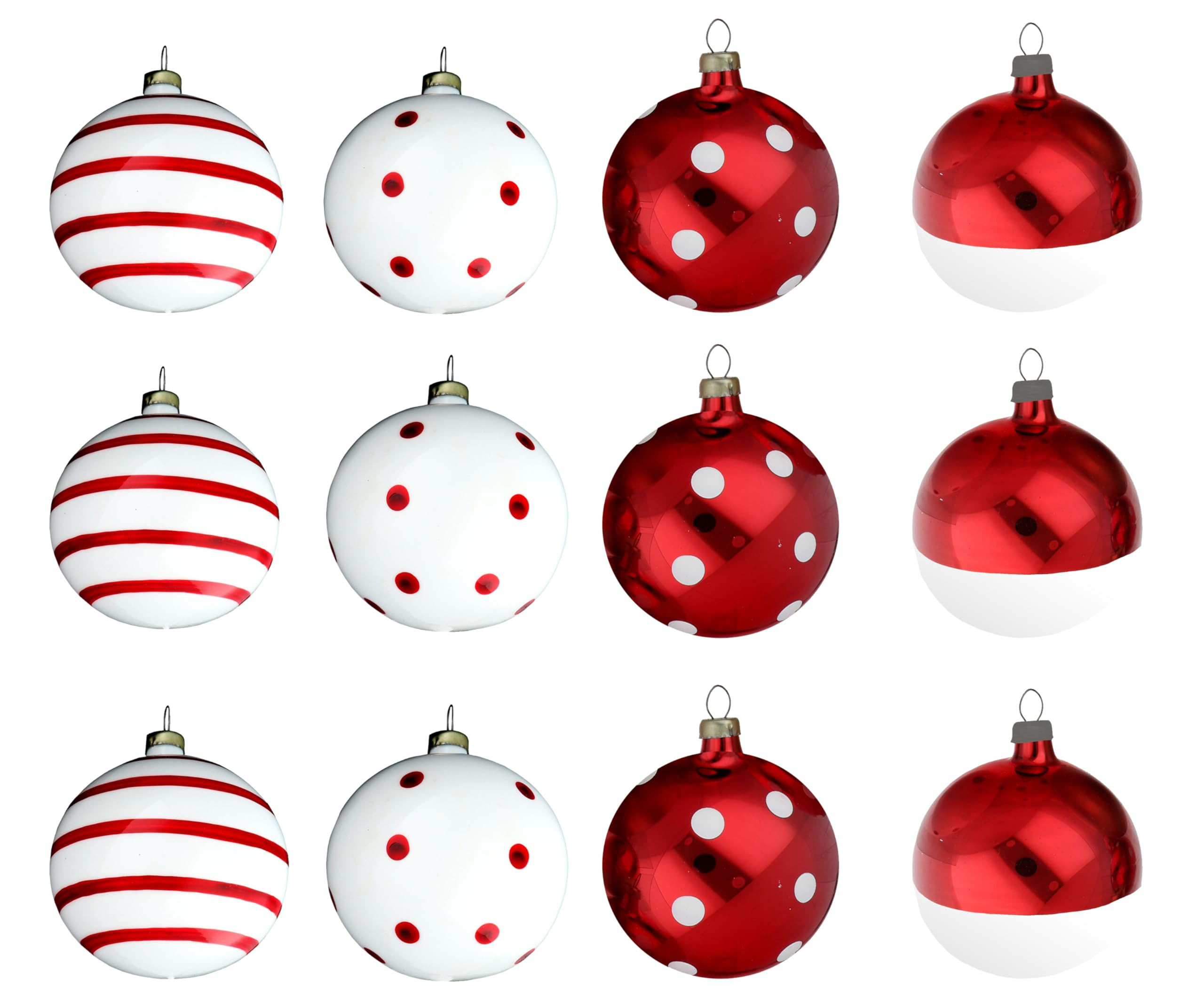 Christmas Ornaments | Made of Glass | Crafted by Hand | Peppermint Red and White Candy Style Deco... | Amazon (US)