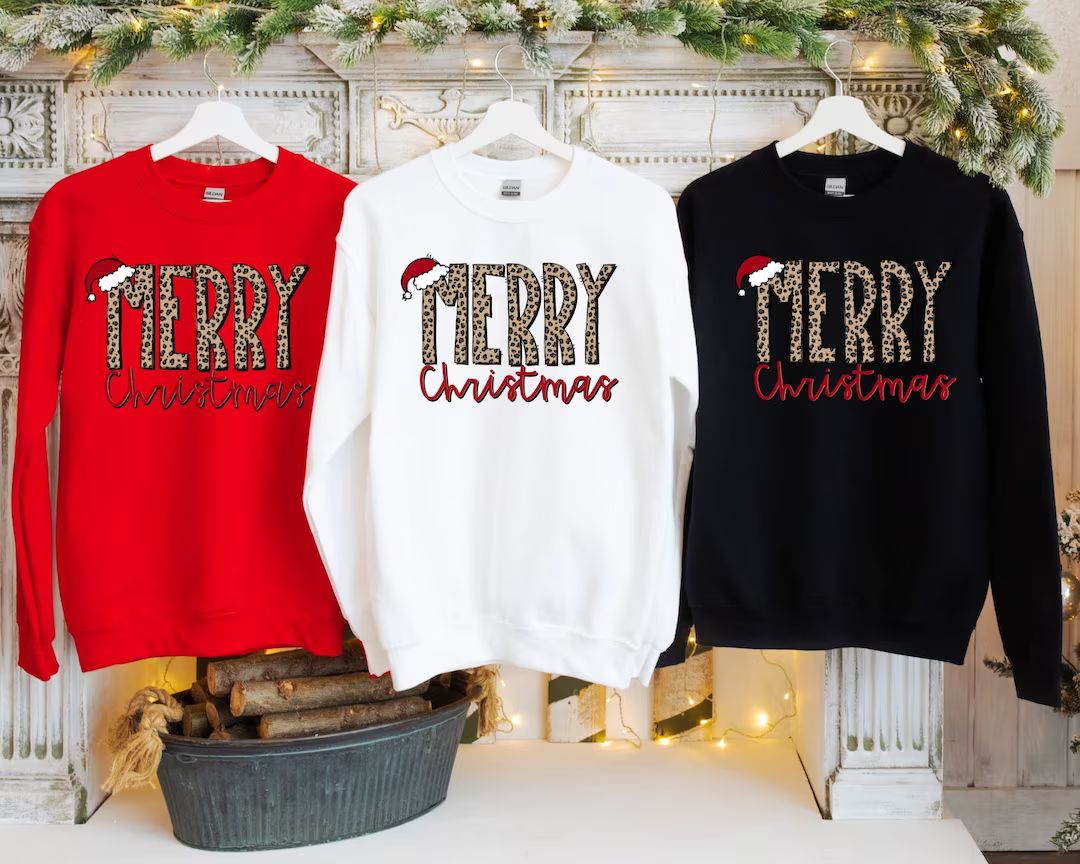 Buffalo Plaid Christmas Sweatshirt Merry Christmas - Etsy | Etsy (US)