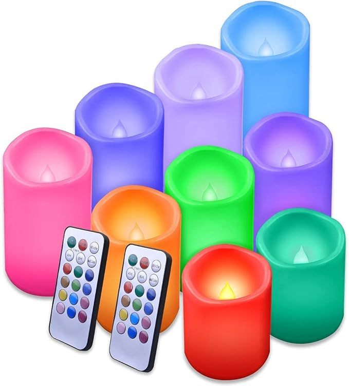 Enido Flameless Candles Led Candles Waterproof Outdoor Candles Color Changing Candle with Remote ... | Amazon (US)