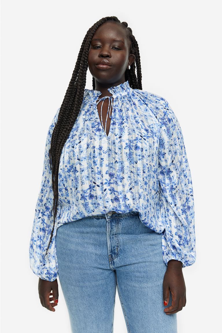 Ruffle-trimmed Crêped Blouse | H&M (US)