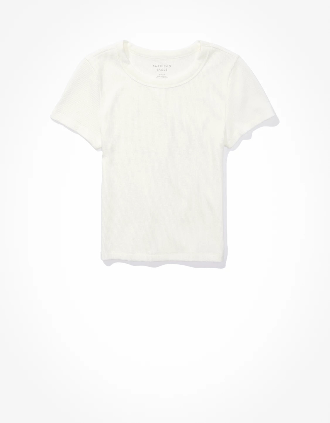 AE Cropped Hey Baby Waffle Tee | American Eagle Outfitters (US & CA)