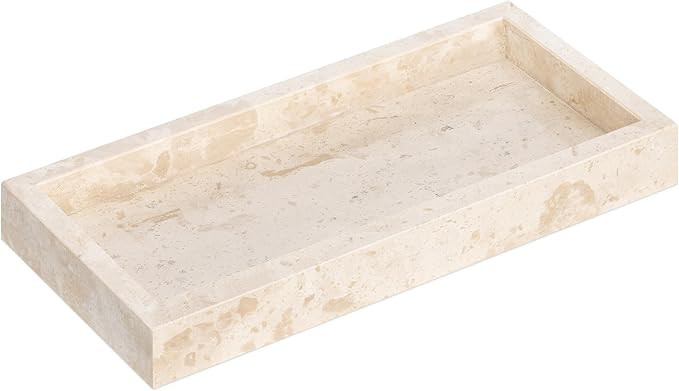 Navaris Travertine Decorative Tray - Durable Bathroom Organiser - Trays for Perfume, Jewellery, V... | Amazon (US)