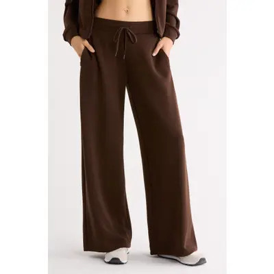 Zella Ultrasoft Wide Leg Pants in Brown Mole' at Nordstrom, Size X-Large | Nordstrom
