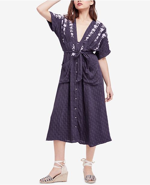 Love To Love You Embroidered Midi Dress | Macys (US)