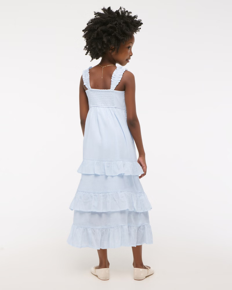 girls tiered ruffle maxi dress | girls | Abercrombie.com | Abercrombie & Fitch (US)