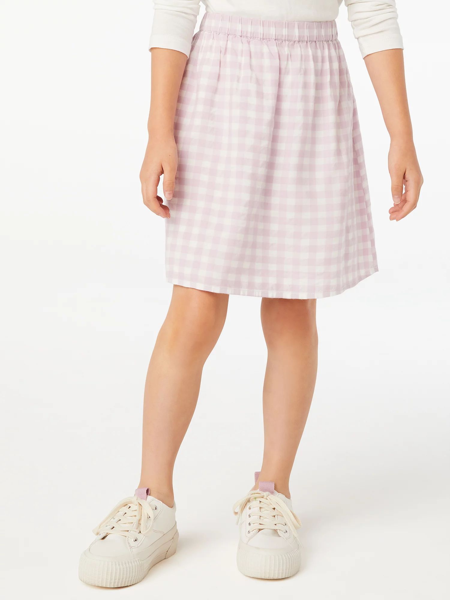 Free Assembly Girls Sheer Overlay Pull-On Skirt, Sizes 4-18 & Plus - Walmart.com | Walmart (US)