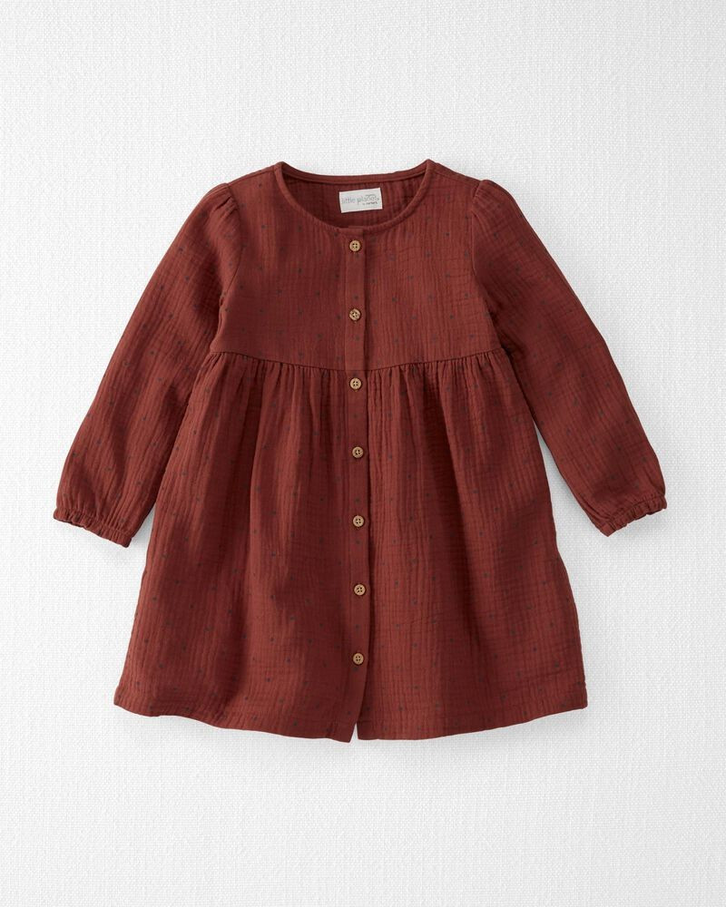 Organic Cotton Gauze Dotted Dress | OshKosh B'gosh