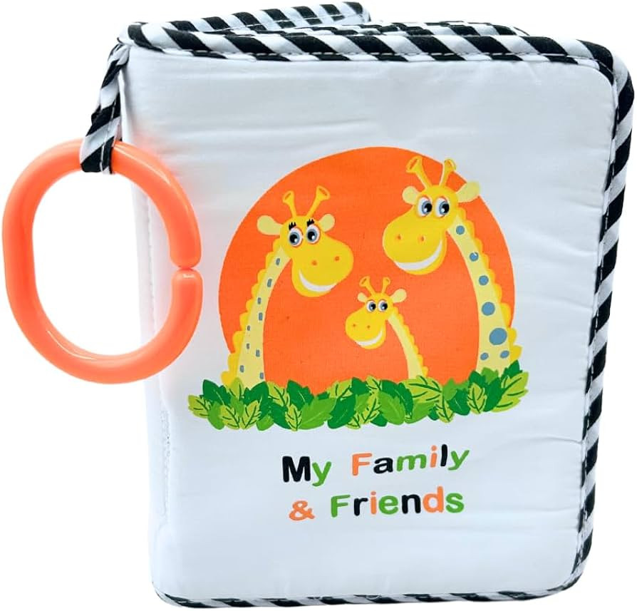 My First Photo Album for Baby with Adorable Giraffe Family, Soft Fabric Cover, Holds 15 Photos, W... | Amazon (US)