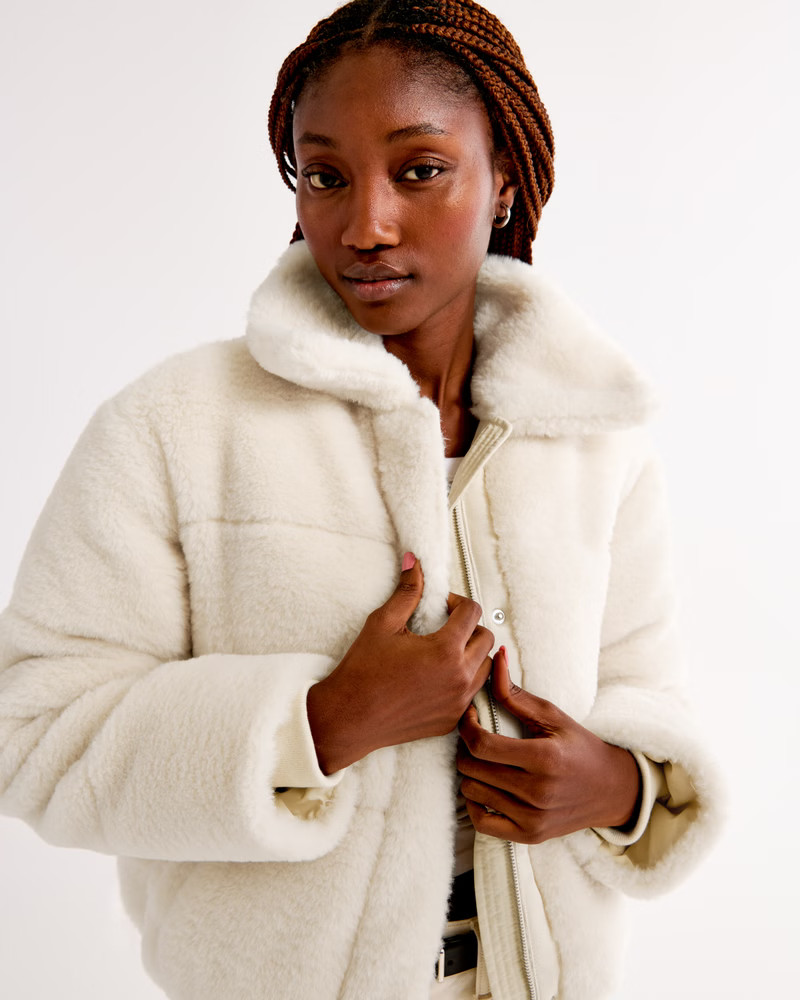 Faux Fur Short Puffer | Abercrombie & Fitch (US)