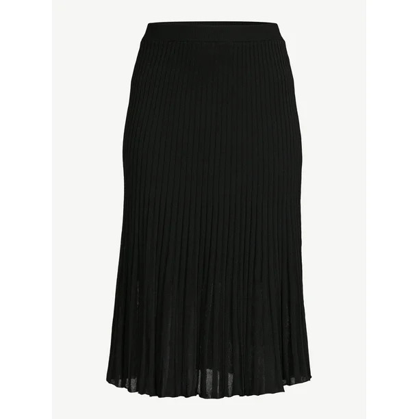 Scoop Women's Stripe Knit Midi Skirt, Sizes XS-XXL - Walmart.com | Walmart (US)