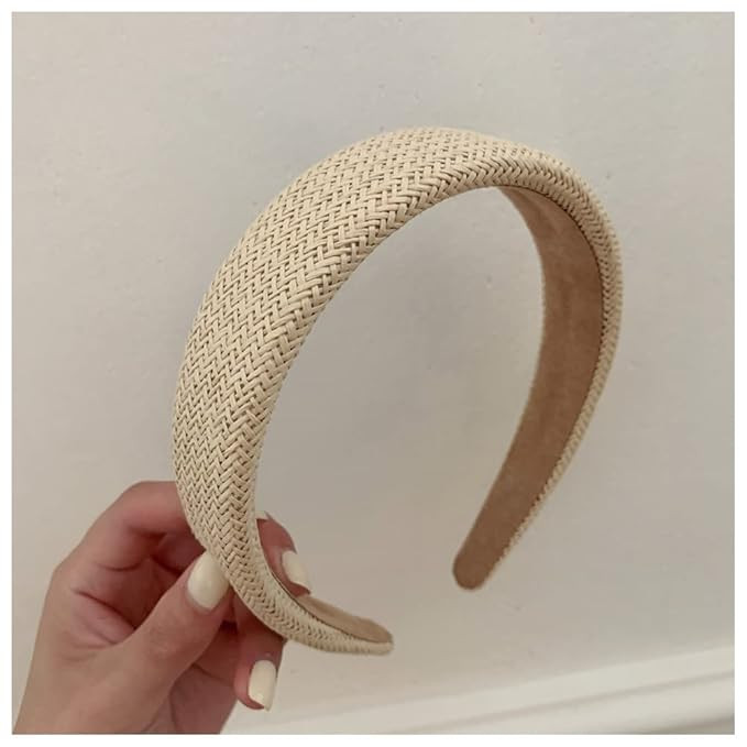 ZAHSY Wide Rattan Braided Headbands - Woven Straw Raffia Chunky Bands for Women, Girls, Beach | Amazon (US)
