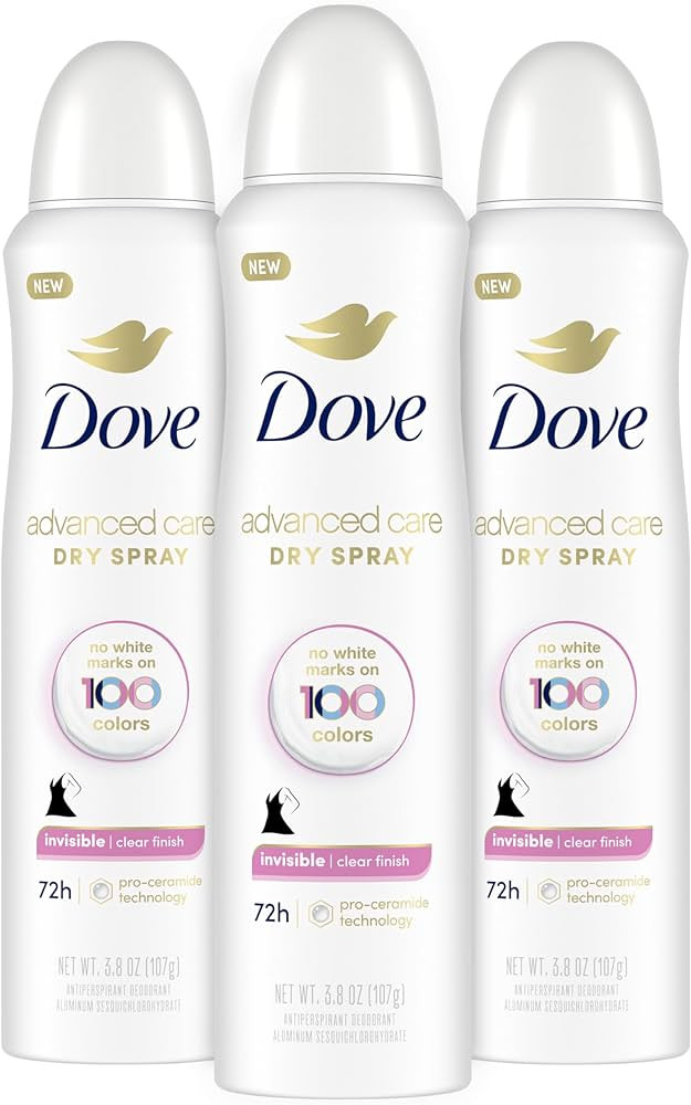 Dove Advanced Care Antiperspirant Deodorant Spray Clear Finish 3 Count Invisible antiperspirant d... | Amazon (US)
