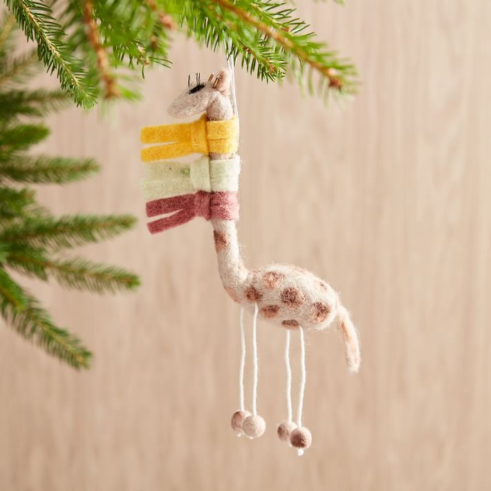 Whimsical Felt Ornament - Giraffe in Scarf | West Elm (US)