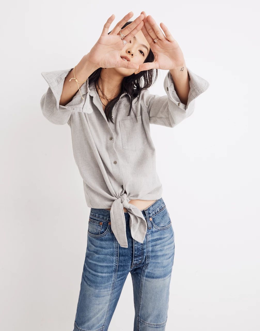 Flannel Tie-Front Shirt | Madewell