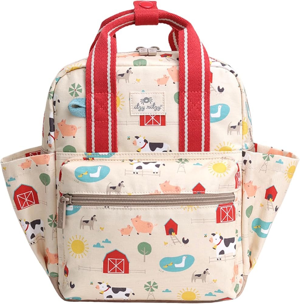 Itzy Ritzy Toddler Backpack - Daycare Bag - Features Adjustable Shoulder Straps, 2 Side Pockets &... | Amazon (US)