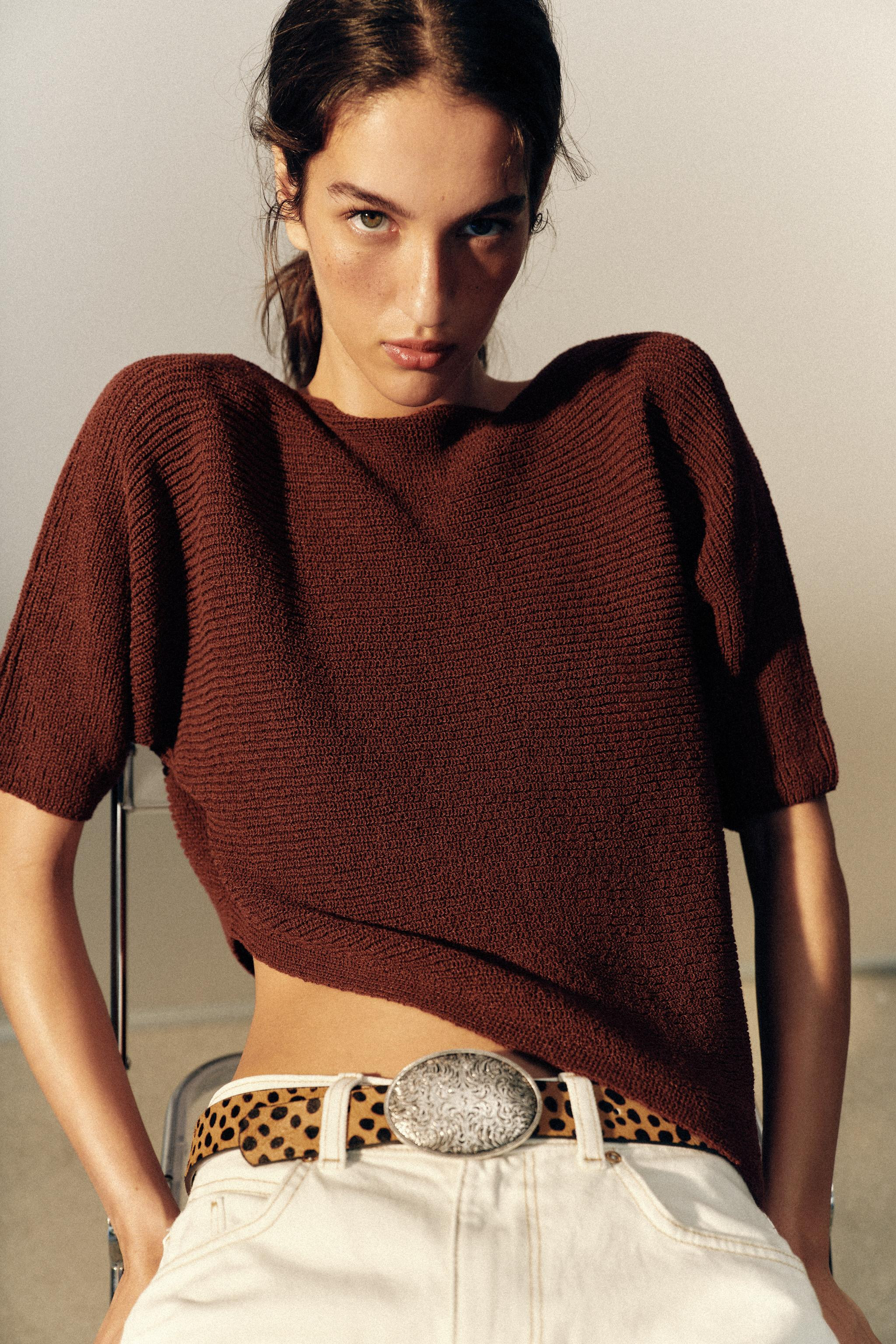 100% LEATHER ANIMAL PRINT BELT | Zara US