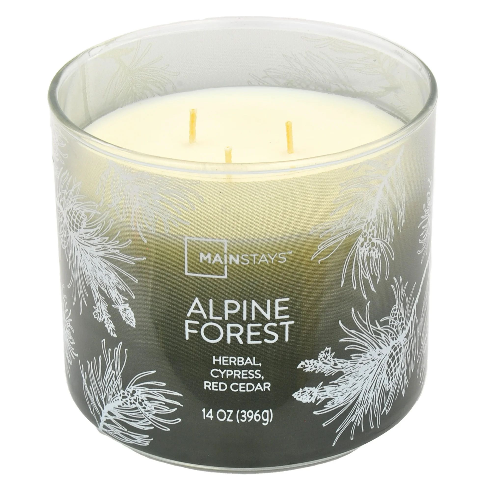 Mainstays 3-Wick Ombre Wrapped Alpine Forest Scented Candle, 14 oz | Walmart (US)