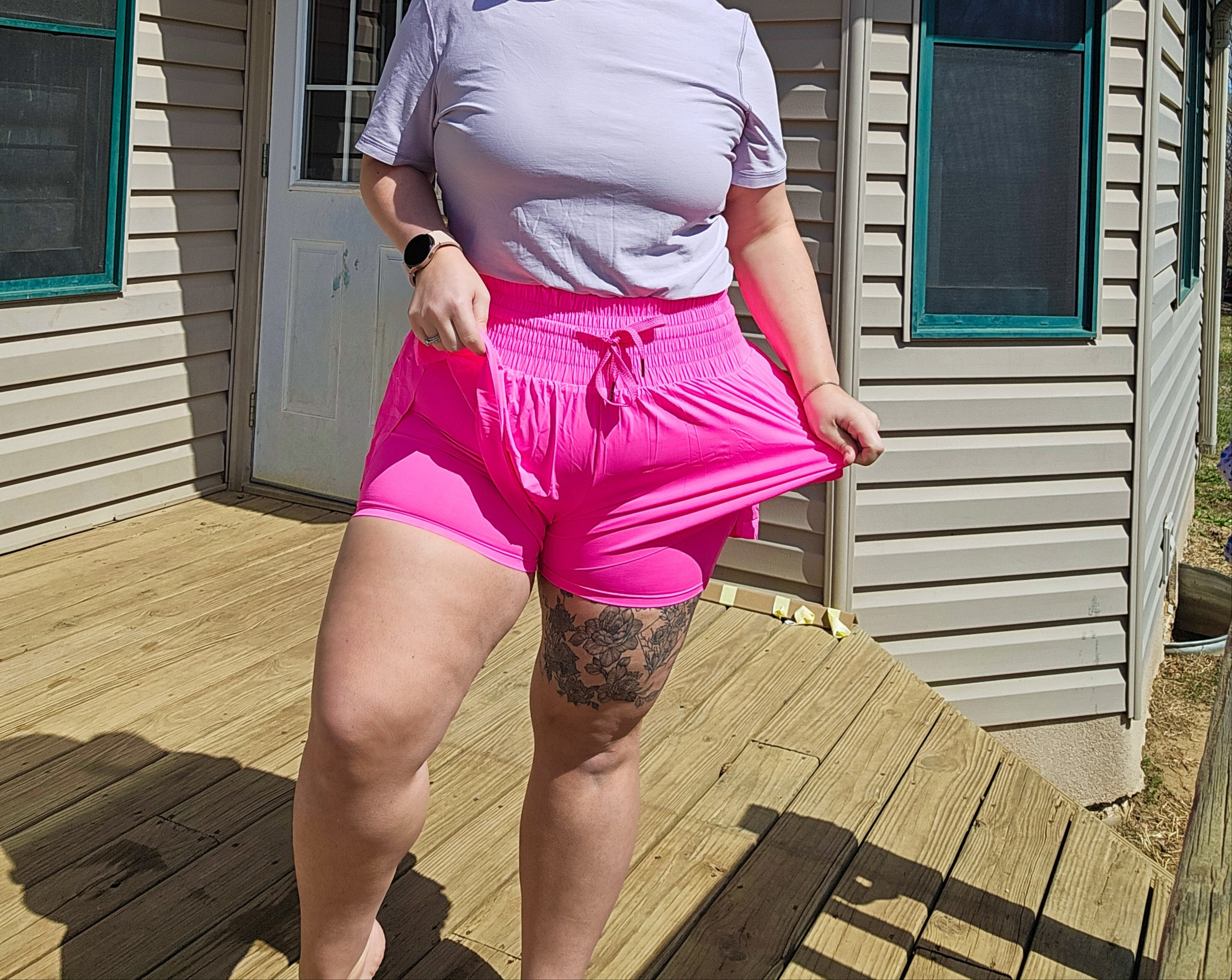 Flowy, comfy, slight compression workout shorts. Perfect for summer. Wearing size XL. 

#LTKMidsize #LTKActive #LTKSeasonal