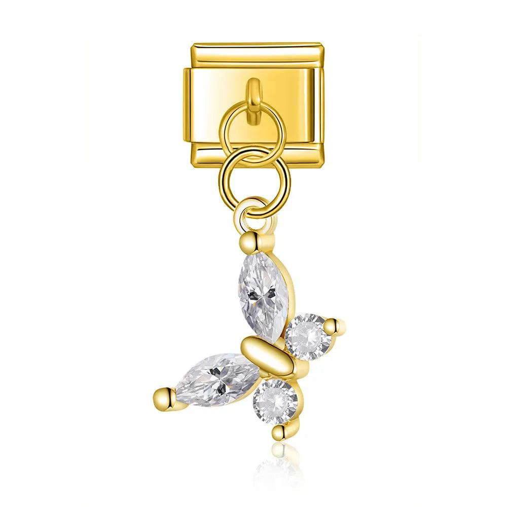 Butterfly with Large Stones, on Gold | Charms Official