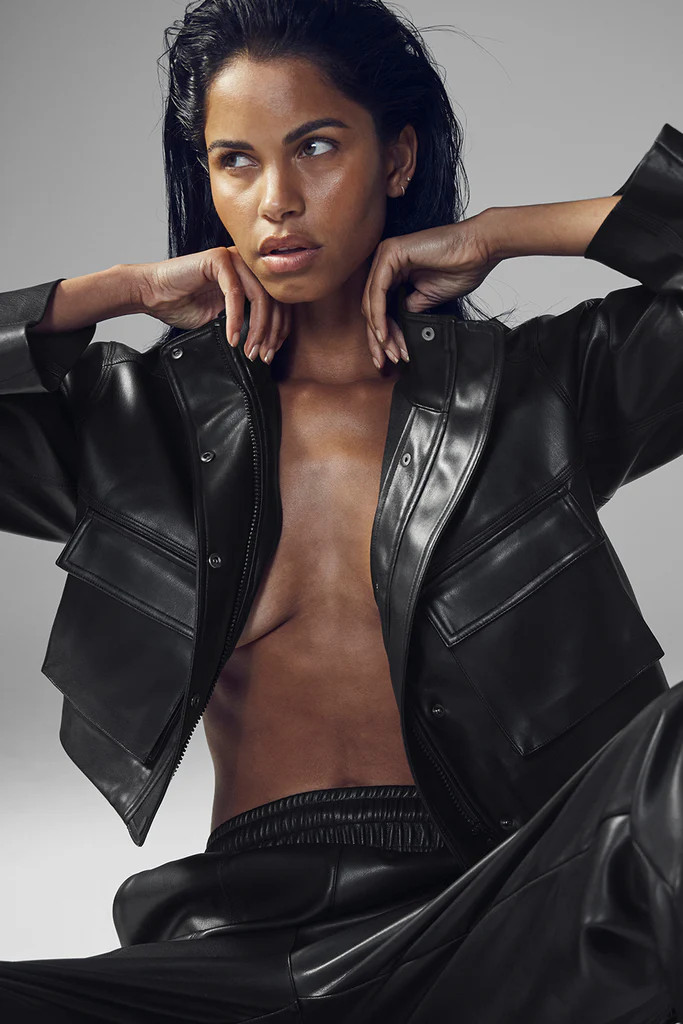 Faux Leather Power Hour Jacket | Alo Yoga (US)