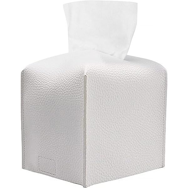 carrotez Tissue Box Cover, [Refined] Modern PU Leather Square Tissue Box Holder - Decorative Holder/ | Amazon (US)