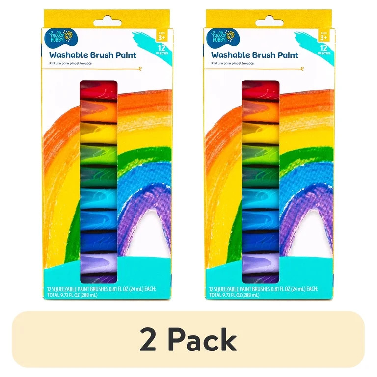 (2 pack) Hello Hobby Washable Squeezable Paintbrush, 12-Pk | Walmart (US)