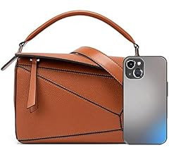 Womens Geometric Design Handbags, 9.6x4.1x6.7in Lychee Grain Crossbody Bag Mini Top Handle Bag for M | Amazon (US)