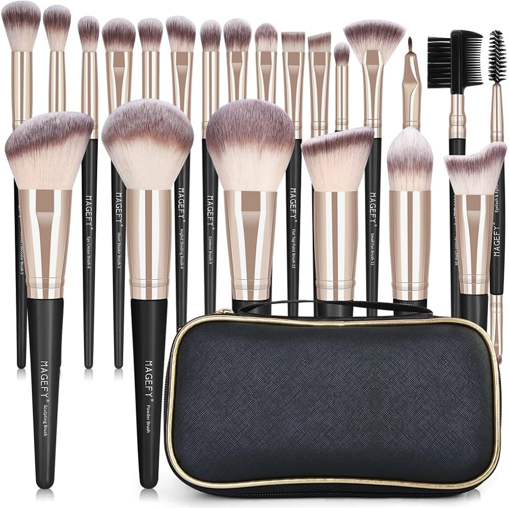 MAGEFY Makeup Brushes, 22 Pcs Professional Premium Synthetic Makeup Brush Set with Case, Foundati... | Amazon (US)