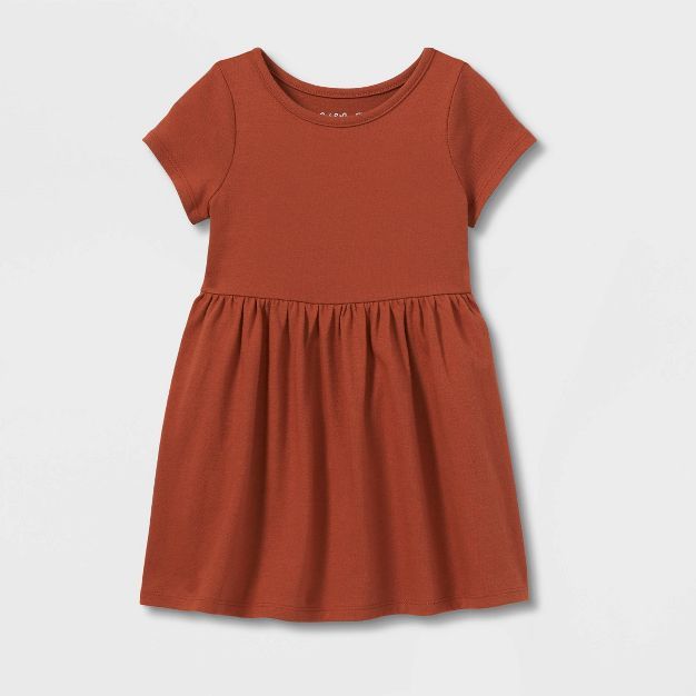 Toddler Girls' Solid Short Sleeve Knit Dress - Cat & Jack™ | Target