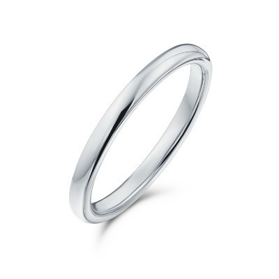 Bling Jewelry Thin 2MM Dome Wedding Band Ring Black Silver Rose Gold Titanium Comfort Fit Size - 6.5 | Target