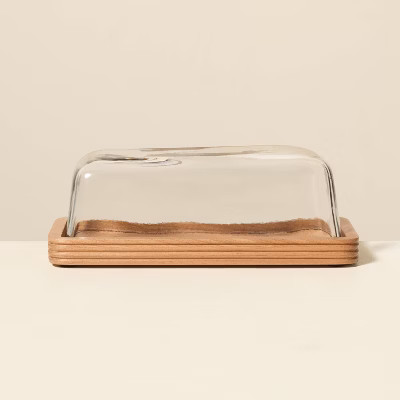 Glass and Wood Butter Dish - Hearth & Hand™ with Magnolia | Target