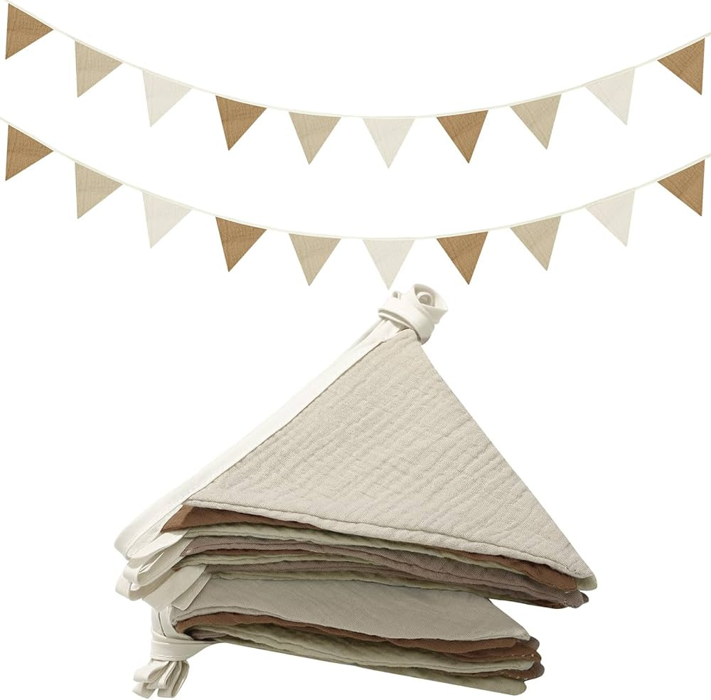 Oudain 15.5 ft Pennant Banner Flags, 2 Pcs Nursery Garland Triangle Bunting Flag Baby Banner for ... | Amazon (US)