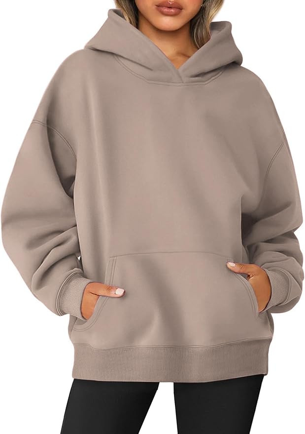 Jhsnjnr Womens Plain Pullover Sweatshirts Long Sleeve Oversized Sweater with Pocket Fleece Lined ... | Amazon (CA)
