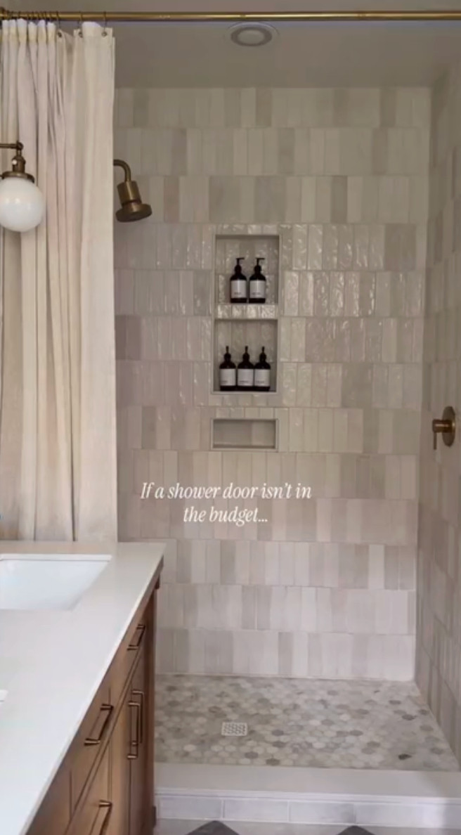 Proof you don’t need a full bathroom reno..
This linen-look shower curtain did the trick. 

 #LTKHome