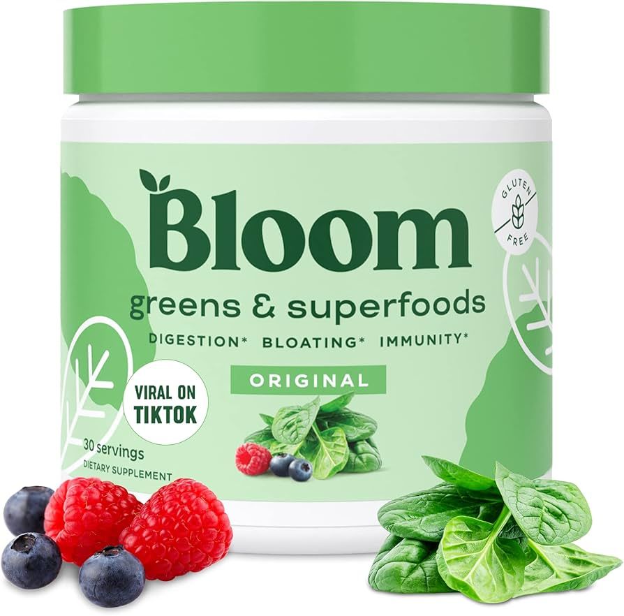 Bloom Nutrition Super Greens Powder Smoothie & Juice Mix - Probiotics for Digestive Health & Bloa... | Amazon (US)