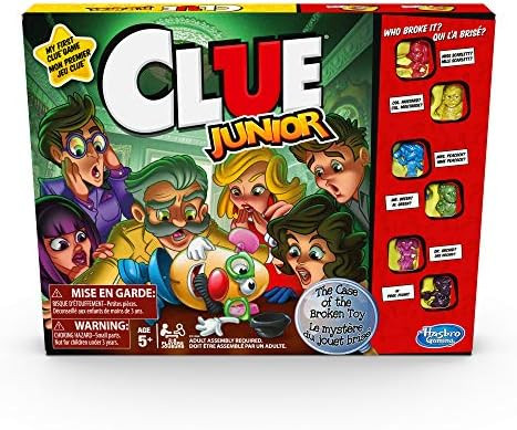 Hasbro Clue Junior Board Game for Kids Ages 5 and Up, Case of The Broken Toy, Classic Mystery Gam... | Amazon (US)