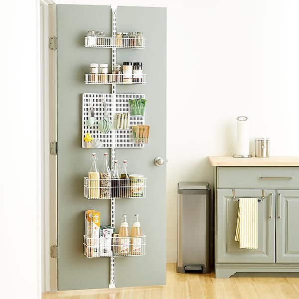 Elfa Utility White Wire Kitchen Over the Door Rack | The Container Store