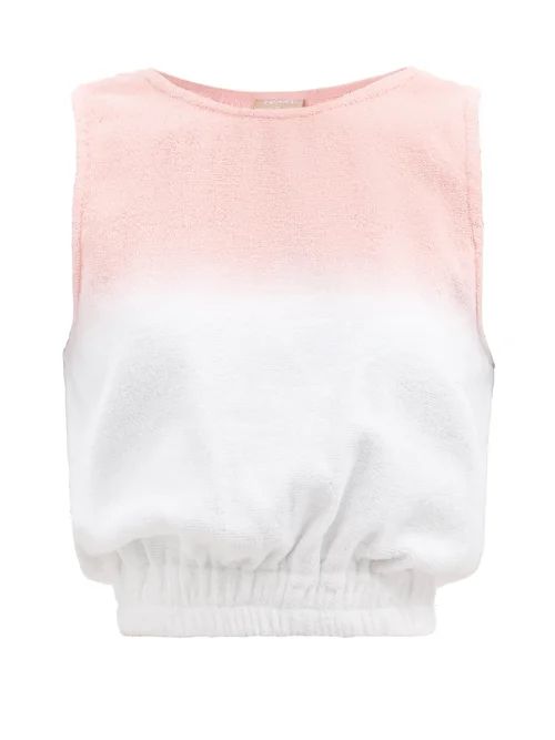 Terry - Isola Tie-dye Cotton-terry Cropped Top - Womens - Pink | Matches (US)