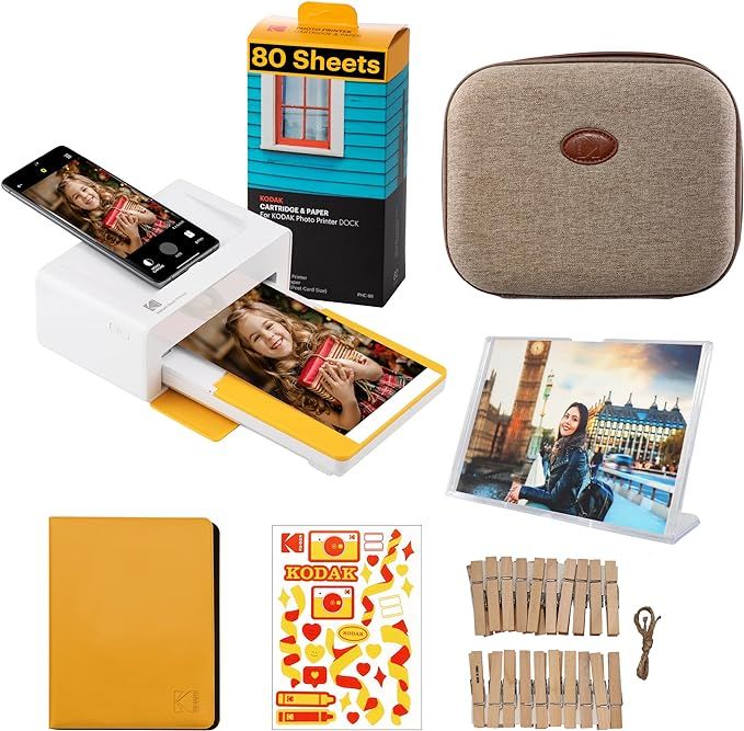 KODAK Dock Plus 4Pass Instant Photo Printer (4x6 inches) + 90 Sheets Gift Bundle | Amazon (US)