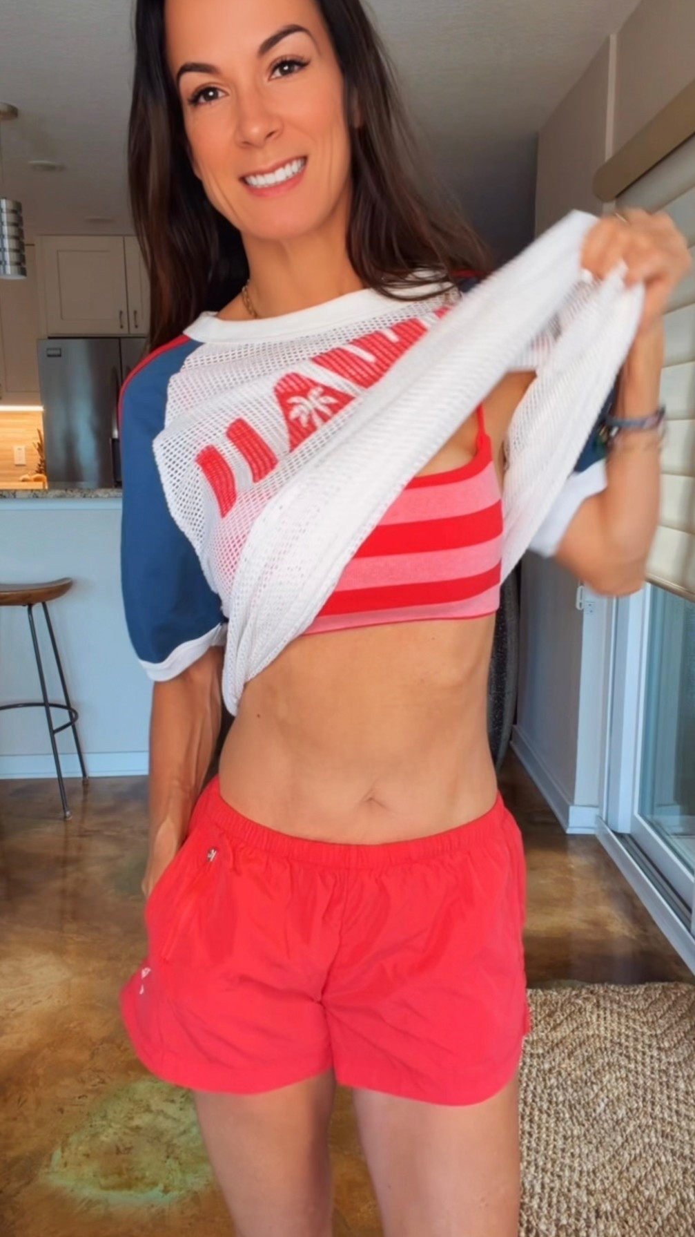 Proof that workout clothes can be the cutest thing in your closet. ❤️🏃🏼‍♀️

Bright colors? ✔️
Comfy enough to live in? ✔️
Cute enough to wear long after the workout? Absolutely.

I’m obsessed with these new FP Movement pieces. The pop of red, the striped bra, and the oversized mesh tee are giving sporty girl summer… and I’m here for every second of it. ❤️

Now excuse me while I pretend I’m headed to the gym… but somehow end up grabbing an iced coffee instead. 😏

#FPMovement #SportyStyle #WorkoutStyle #NicoleColeeStyle #SummerFitnessFashion

#LTKActive #LTKfitnessgoals #LTKdayinmylife