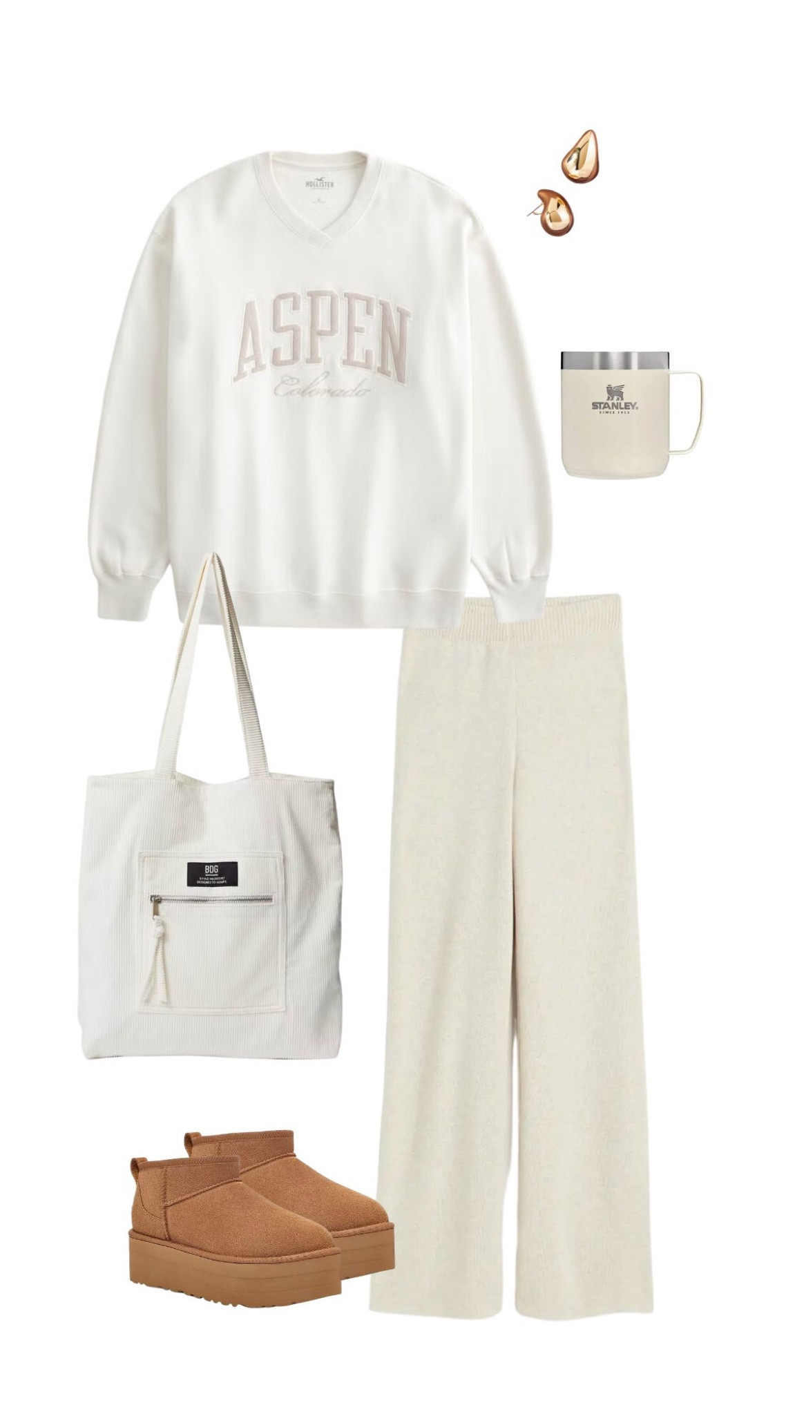 Rory Gilmore outfit inspo, fall outfit, sweater weather, white tote bag, platform mini Ugg boots, travel yeti coffee cup, white sweatpants, wide leg sweats, knit pants, hoodie, winter transition outfit, comfy outfit, casual clothes, school outfit inspo, hollister hoodie, clean girl aesthetic, affordable clothing, everyday outfit inspo, gift ideas, white on white outfit, monochrome look

#LTKSeasonal #LTKfindsunder100 #LTKHoliday