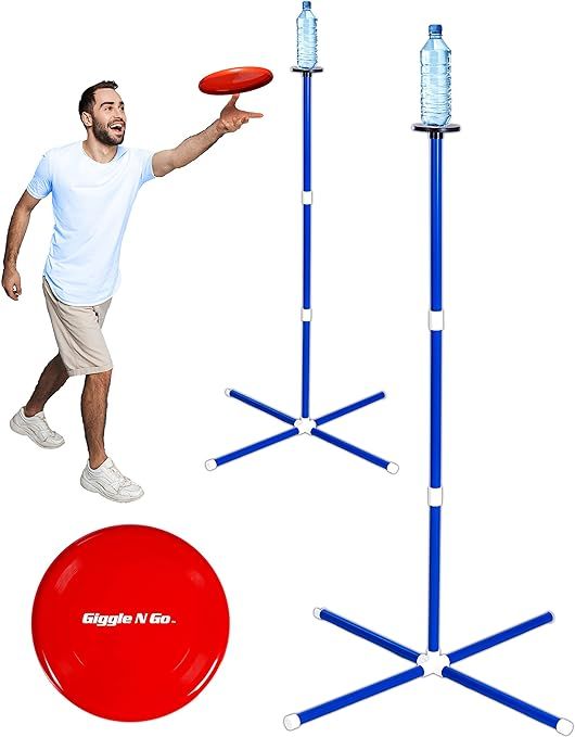 Giggle N Go Outdoor Yard Game Set - Polish Horseshoes, Frisbee, Poles & Bag | Amazon (US)