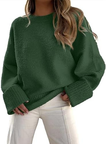 ANRABESS Women Oversized Knit Sweaters 2026 Fall Fashion Outfits | Cozy Soft Fuzzy Knit, Warm Chu... | Amazon (US)