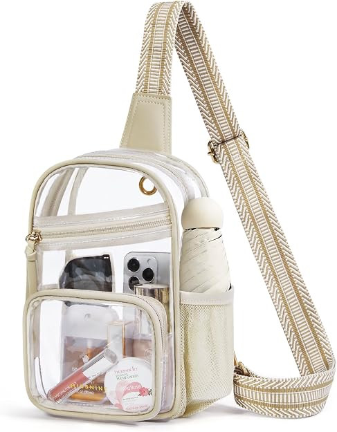 Missnine Clear Bag for Stadium Events Clear Sling Bag Fanny Pack Crossbody | Amazon (US)
