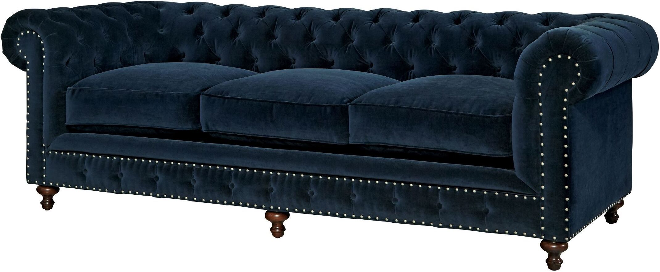Berkeley Sumatra Blue Velvet Sofa | 1stopbedrooms