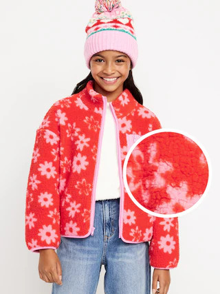 Cozy Sherpa Zip Pocket Jacket for Girls | Old Navy (US)