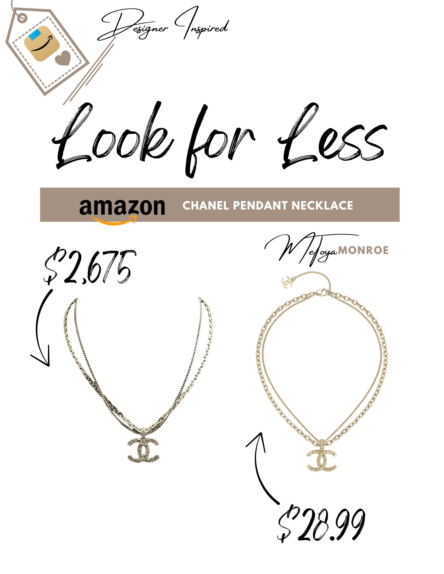 Sharing this Chanel Inspired Necklace I found back in stock! I shared it in my Amazon Designer Inspired Haul Pt 26 on YouTube and it sold out quickly! Be sure to grab yours if you missed out before it’s gone again! ❤️