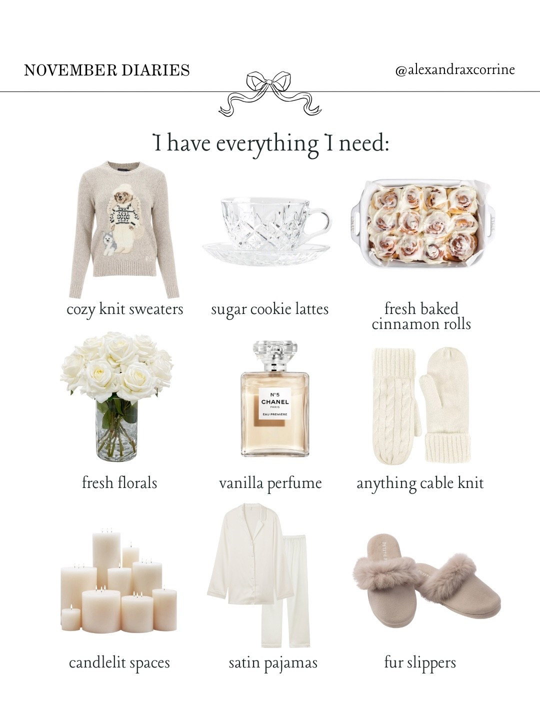 I have everything I need: sweaters, sugar cookie lattes & anything vanilla scented ⛸️🤍🕯️🌨️

#winteraesthetic #cozyseason #winteressentials #moodboardaesthetic #pinterestinspo 

[ soft girl winter aesthetic, Ralph Lauren winter, cozy winter essentials, holiday season, sugar cookie latte, cable knit sweaters, cinnamon vanilla winter, Pinterest mood board aesthetic ]

#LTKHoliday #LTKStyleTip #LTKSeasonal